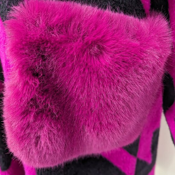 Alex Max Reversible coat Fushcia/Black Size Medium - Picture 3 of 6